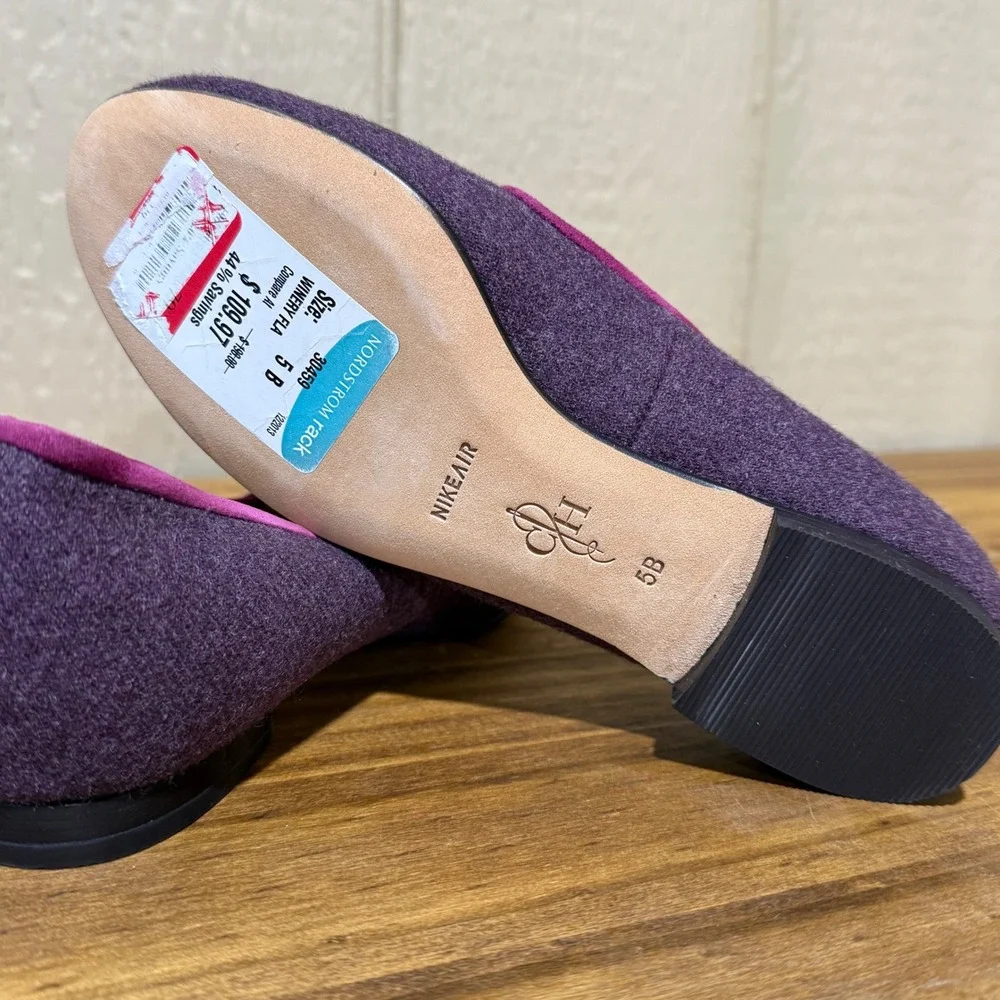 Cole Haan Sabrina Tassle Women's Purple Loafers with Pink Trim Size 5‎ - Picture 7 of 9